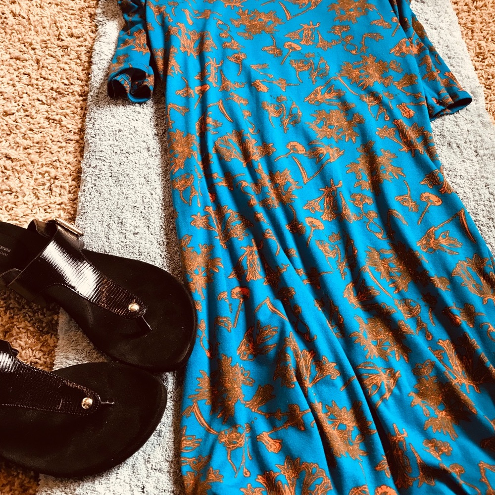 Blue and orange Lularoe Julia.